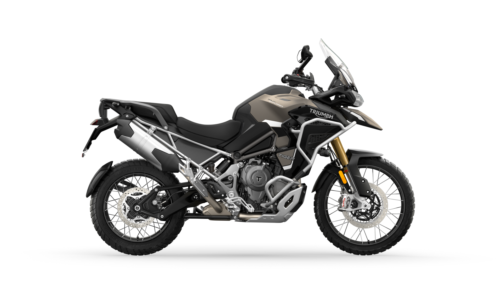 CGI of the Triumph Tiger 1200 Rally Explorer Matt Sandstorm RHS